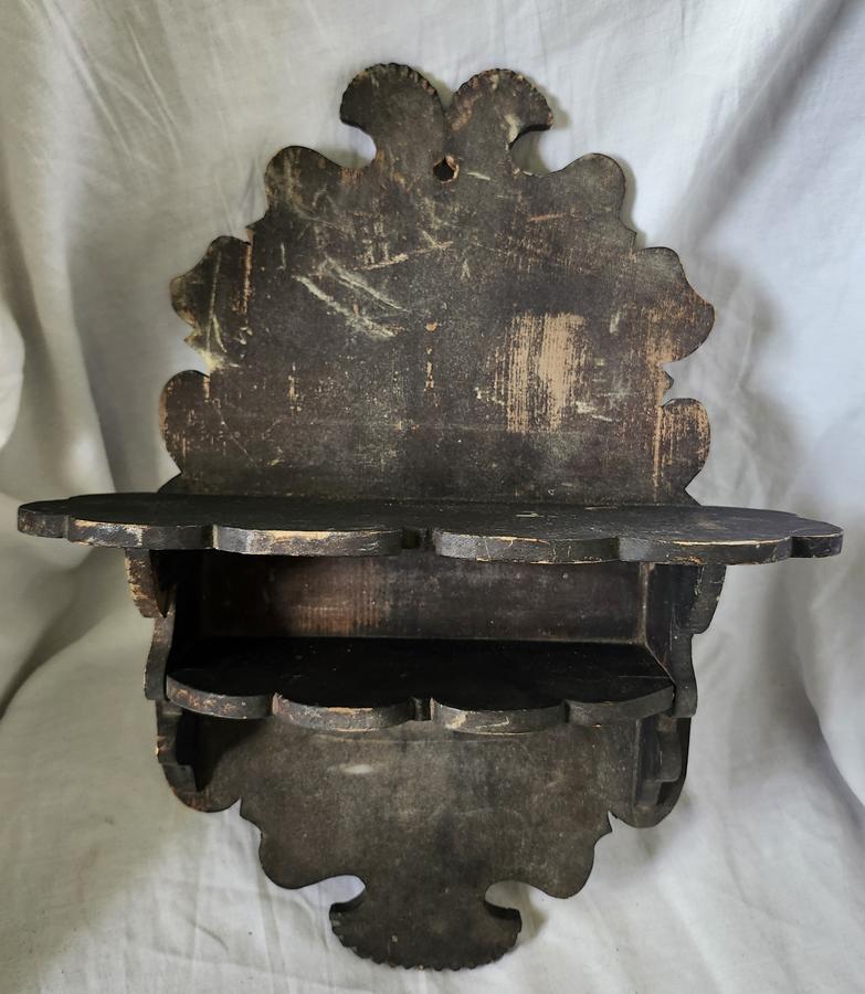 Antique Primitive Shelf in Orig. Black Paint