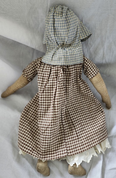 Antique Folk Art Pencil Face Rag Doll