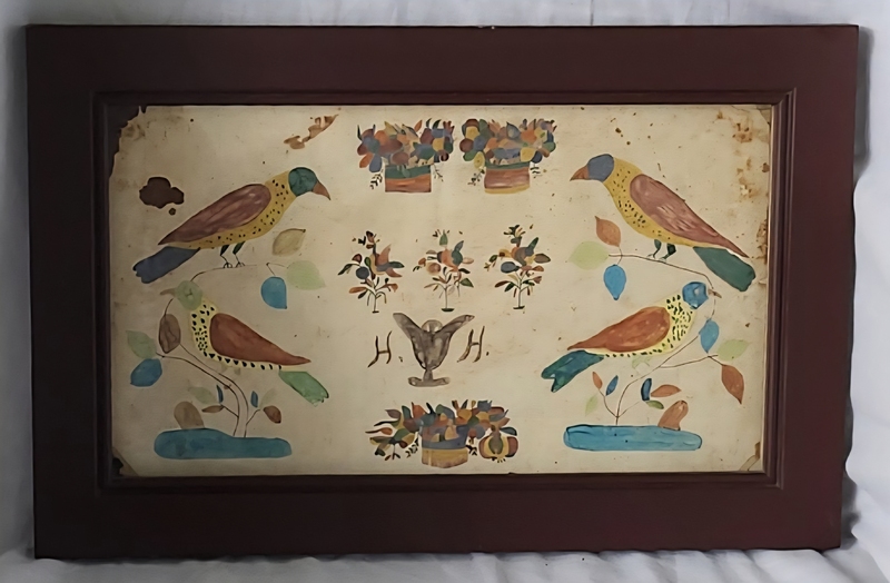 **Antique Mid 19th C. PA. Amish Fraktur Ex McClard