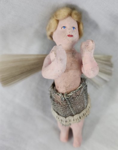 Antique German Wax Angel Xmas Ornament #1