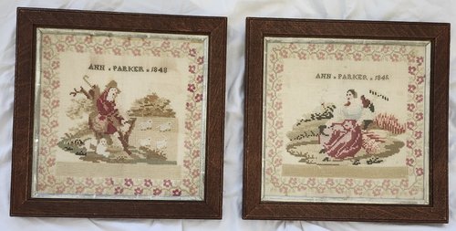 Pr. Dtd. 1848 Shepherd & Shepherdess Needlepoints