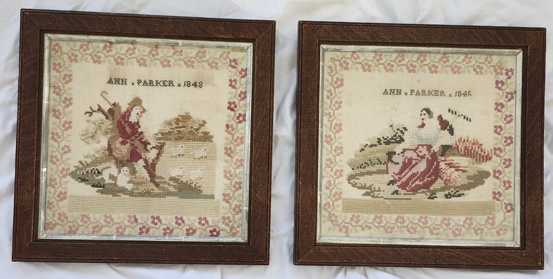 Pr. Dtd. 1848 Shepherd & Shepherdess Needlepoints