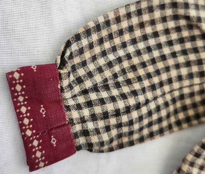 Old PA. Doll Dress in Checked & Calico Fabrics