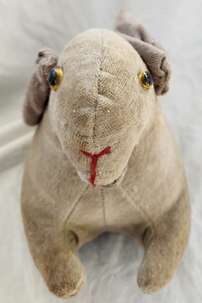 Antique Rabbit Push Toy w/Articulated Mouth & Ear