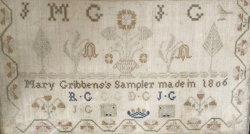 Dtd.1806 Sgnd. Sampler w/ Poem, Birds, Flowers++