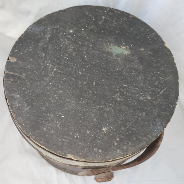 **Antique Primitive Firkin in Old Black Paint