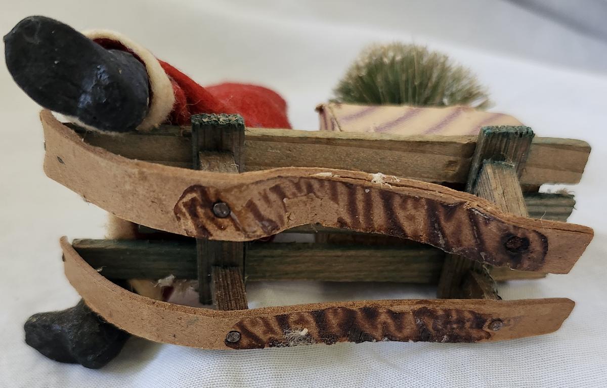 Antique German Santa on Sleigh w/Tree