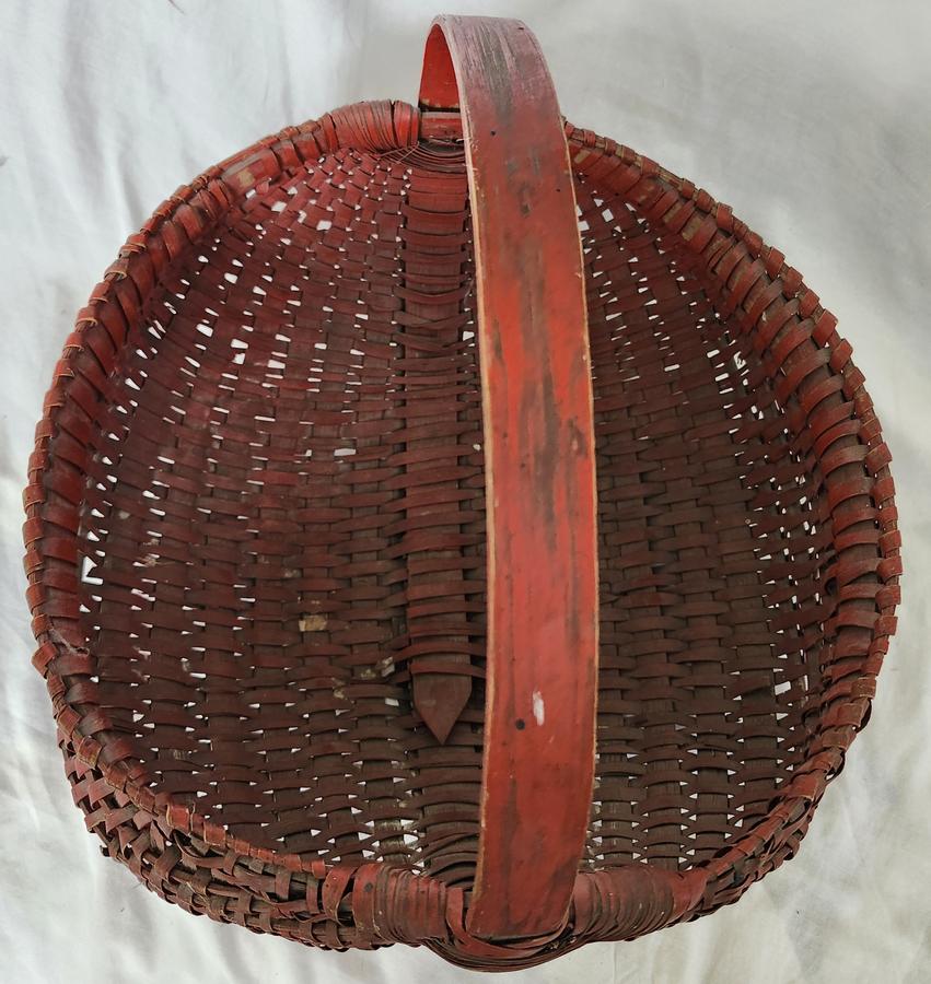 Antique Red Painted Buttocks Basket-Ex Hawkins