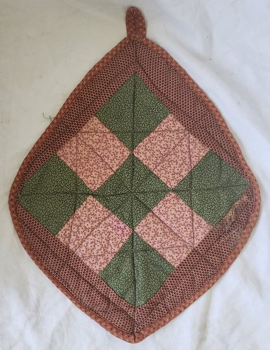 Lg. Antique 9-Patch in Diamond Pot Holder #1