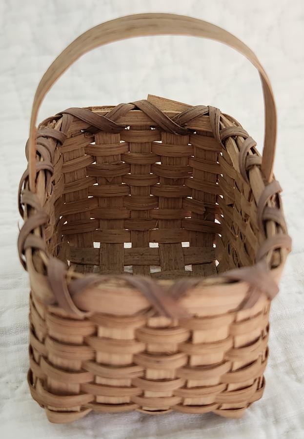 Tiny 3" Vintage Rectangular Gathering Basket