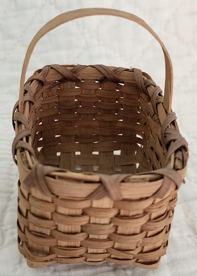 Tiny 3" Vintage Rectangular Gathering Basket