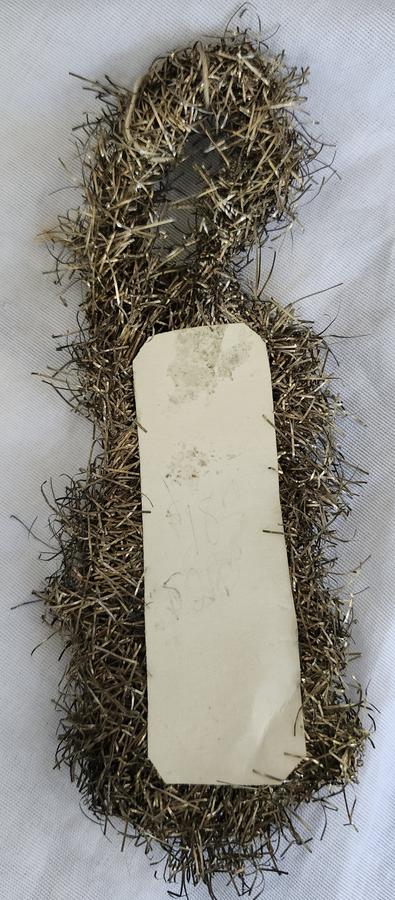 Antique Angel in White Scrap Tinsel Xmas Ornament
