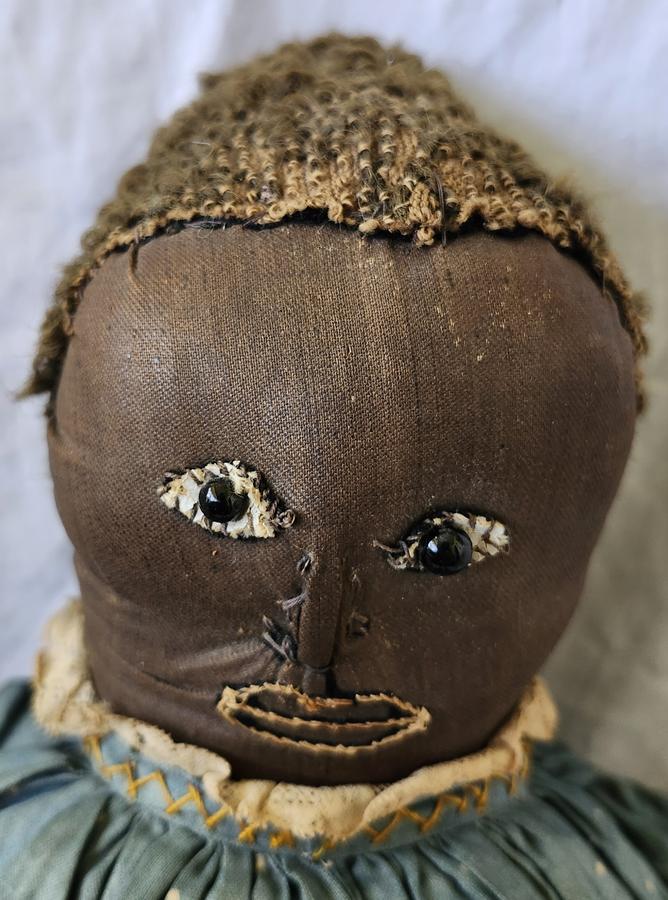 19th C. Black Folk Art Rag Doll Ex Stass