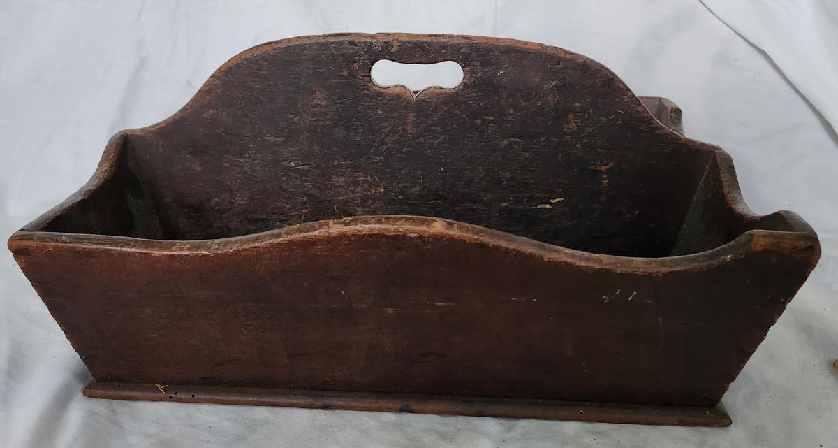 Lg. Antique PA. Cutlery Tray in Original Red Wash