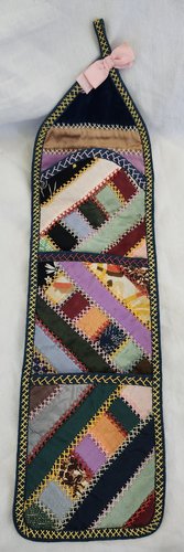Near Mint Antq.Crazy Quilt Huswif/Sewing Pocket