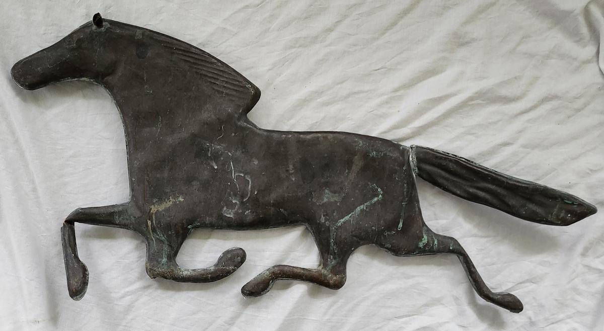 Vintage Copper Running Horse Weather Vane