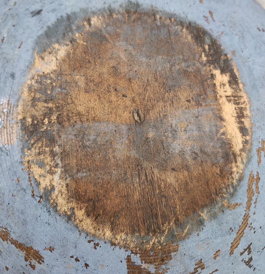 Antique PA. Dough Bowl in Orig. Blue Paint
