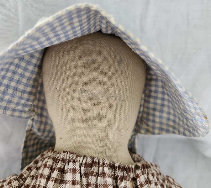 Antique Folk Art Pencil Face Rag Doll