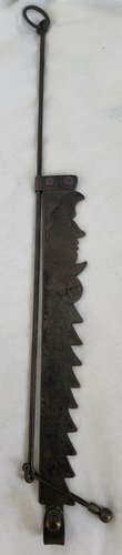 19th C. Folk Art Iron Trammel w/ Man's Face