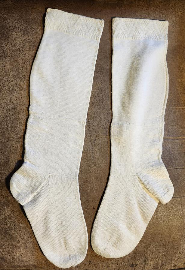 Pr. Antique PA. Wedding Socks w/Initials #2