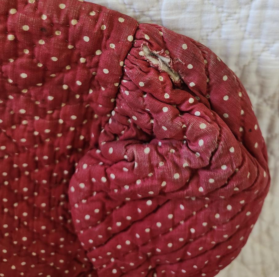 Vintage Red & White Polka Dot Prairie Bonnet