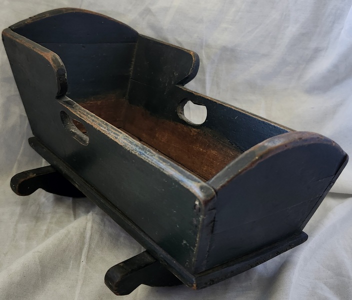 Antique ca.1880 Painted Doll Cradle