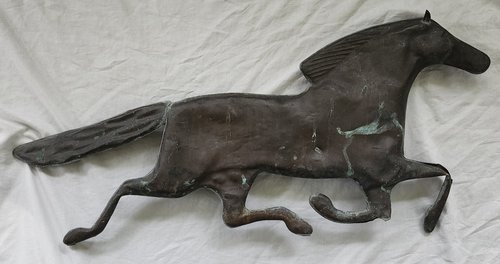Vintage Copper Running Horse Weather Vane