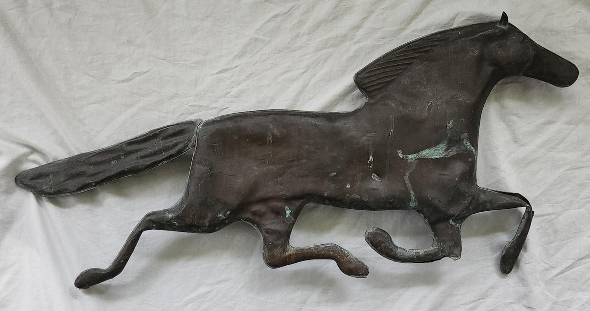 Vintage Copper Running Horse Weather Vane