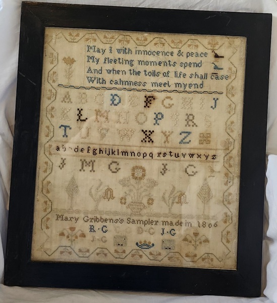 Dtd.1806 Sgnd. Sampler w/ Poem, Birds, Flowers++