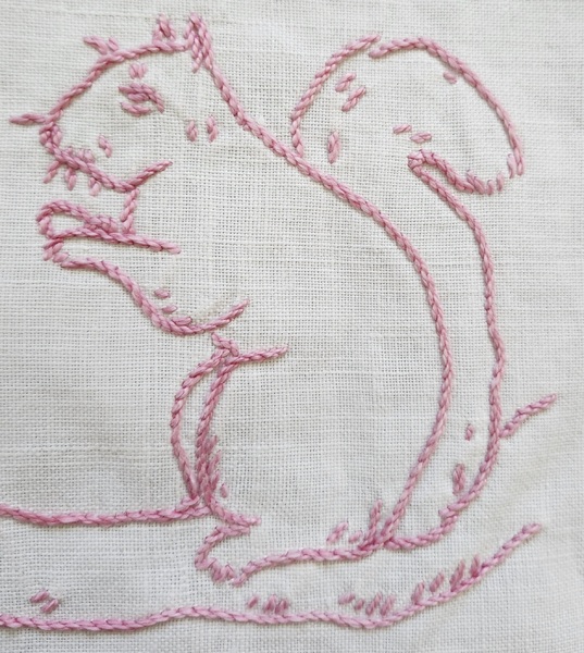 Antique ca. 1900 PA. Squirrel Design Show Towel