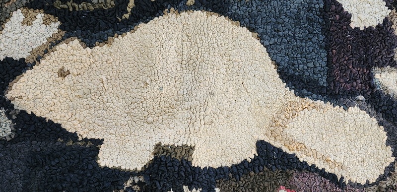 **Antique Canadian Folk Art Beaver Hooked Rug