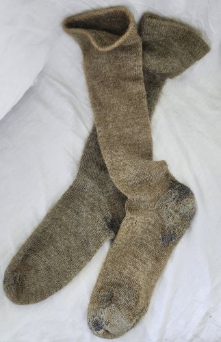 Pr. Antique Wool Socks w/Amana, Iowa Provenance