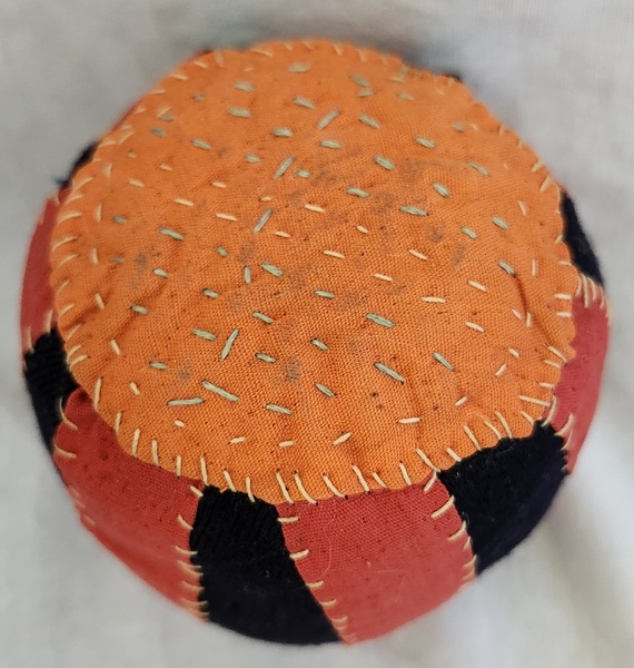 Vintage Striped Spherical Pin Cushion Ex Booth
