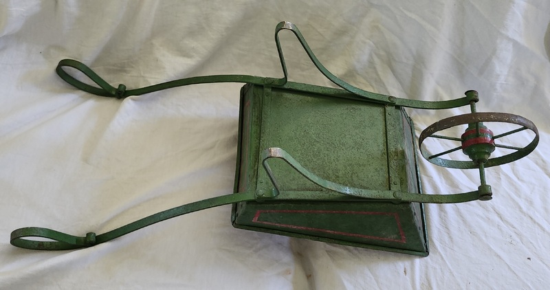 Adorable Vintage Painted Metal Child's Wheelbarrow