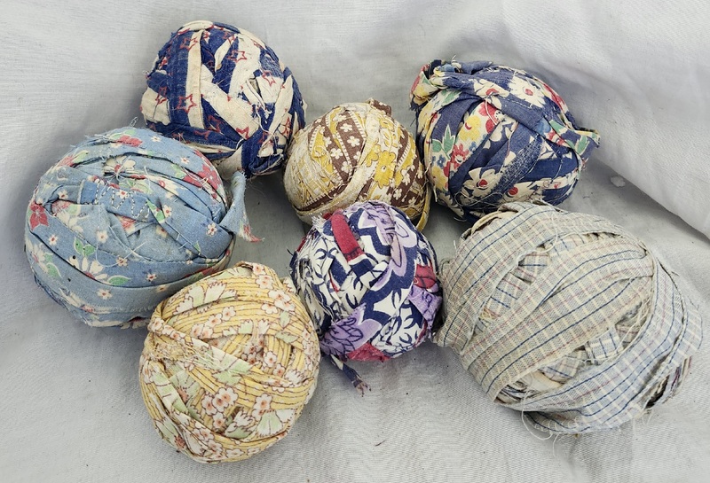 **Group of 7 Authentic Vintage Rag Balls