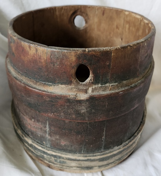 **Antique New England Primitive Painted Bucket