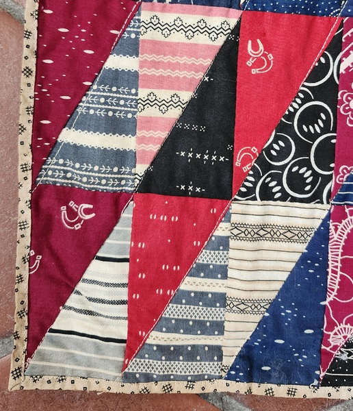 **Antq. Triangle Patch Doll Quilt in Early Fabrics