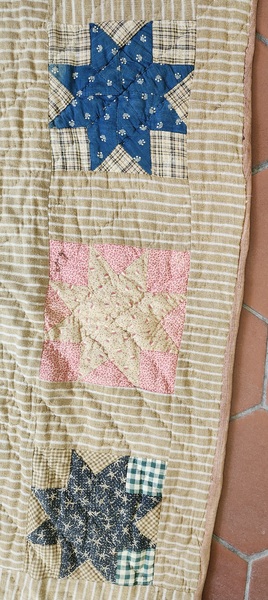 Antique Star Crib Quilt in Great Early Fabrics
