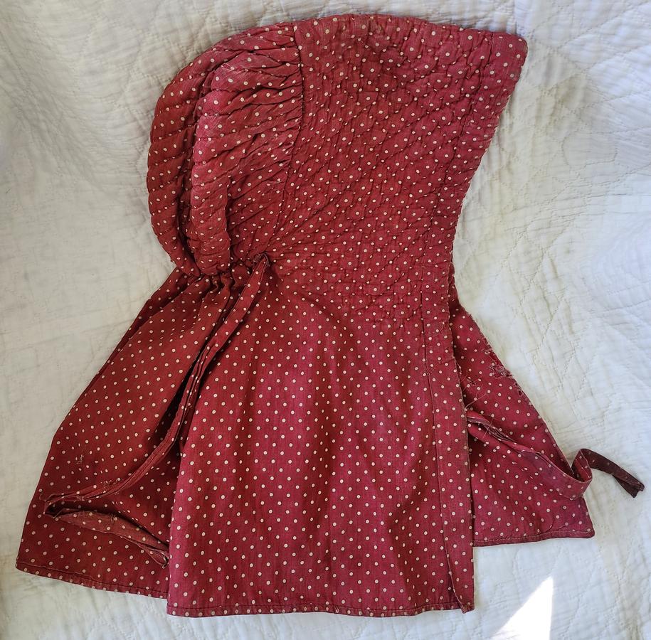 Vintage Red & White Polka Dot Prairie Bonnet