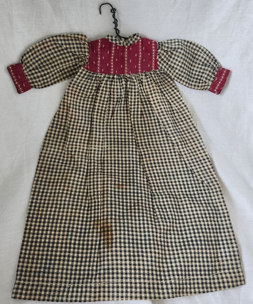 Old PA. Doll Dress in Checked & Calico Fabrics