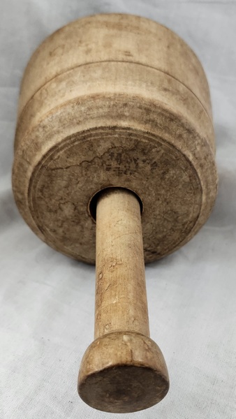 Antq. Deeply Carved Flower & Fern Butter Mold