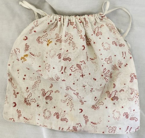 Antique PA. Calico Print Drawstring Seed/Ditty Bag