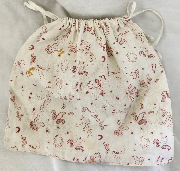 Antique PA. Calico Print Drawstring Seed/Ditty Bag