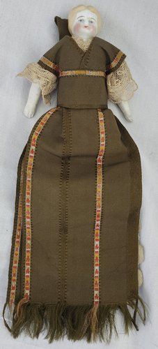 Antique China Head Doll Pen Wipe or Pin Cushion
