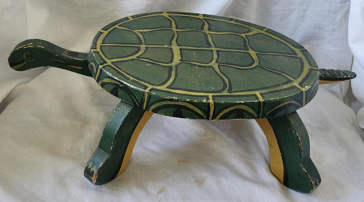 Vintage 1930's PA. Folk Art Turtle Footstool #1