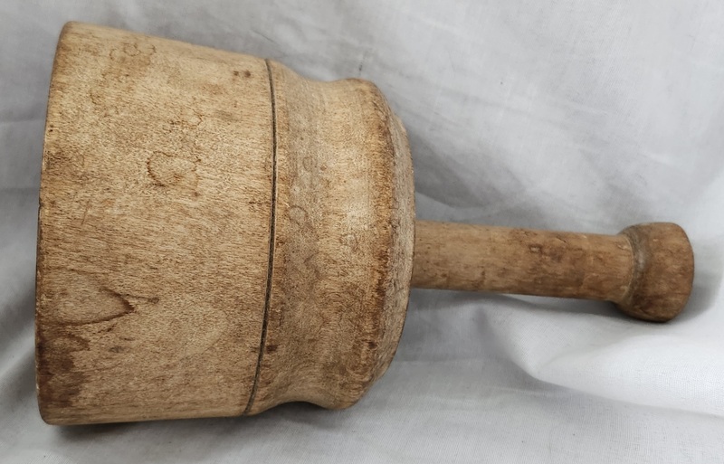 Antq. Deeply Carved Flower & Fern Butter Mold