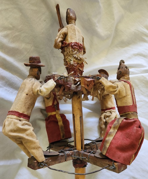 **Rare Old Prim. Folk Art Mardi Gras Noisemaker