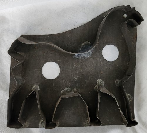 Lg. Old PA. Folky Flat Back Horse Cookie Cutter