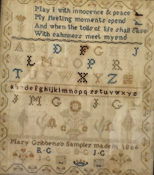 Dtd.1806 Sgnd. Sampler w/ Poem, Birds, Flowers++