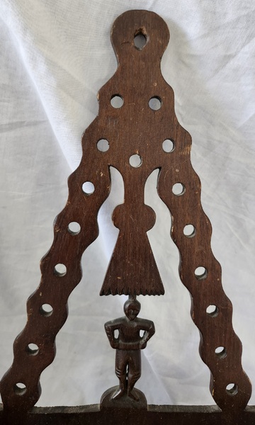 Unique Antique Folk Art Wall Box w/Carved Man